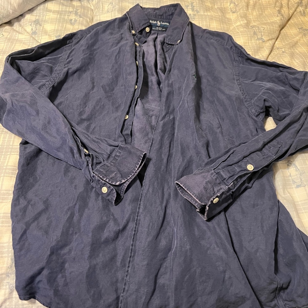 Ralph Lauren - Long sleeve Mens Blue Men’s Shirt - Large - LOWEST PRICE